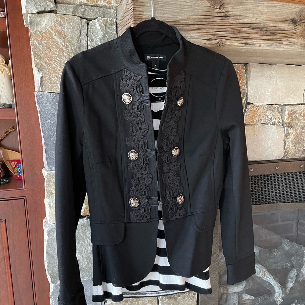 Black Embellished Jacket with Tunic shirt